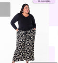 Palazzo GEMA Estampado Abstracto Negro Plus Size